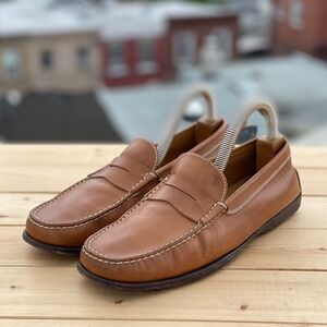 Tod's Men Brown Calf Leather Moccasin Penny‎ Loafer shoes Size 7 Made in Italy